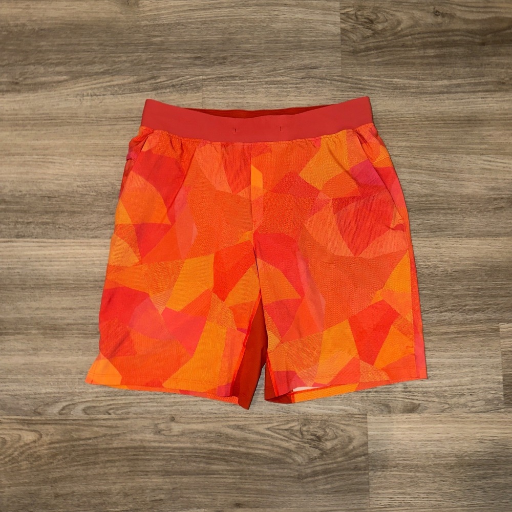 Lululemon Pace Breaker Shorts Mens Large 9" Linerless‎ Blue Athletic Gym Orange